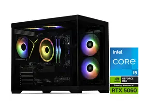 STORMCRAFT Gaming PC SIRIUS Intel Core i5-14400F NVIDIA GeForce RTX 5060 – AI Powered 32GB 3200MHz RGB 1TB NVMe SSD 650W PSU Windows 11 Home - SI1440FCB-560N2