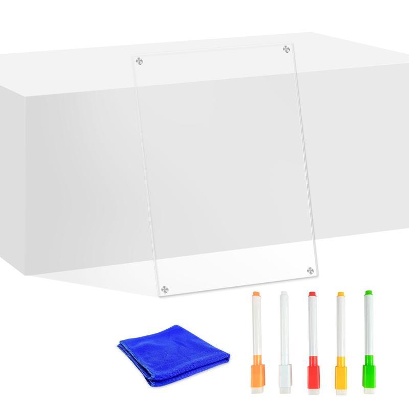 Magnetic Acrylic Calendar For Fridge, 1 Count Clear Dry Erase Message Board With 5 Marker Pen, Refrigerator Note Board For Home Office Daily Planner