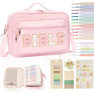 Bible Cover Case for Women Bible Bag Bible Study Supplies Leather Bible Case Western Bible Tote Bag Christian Gifts for Girls