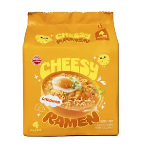 OTOKI Cheesy Ramen – Cheddar Flavor | Non-Spicy, Creamy & Savory Korean Instant Noodles (4 Pack, 15.66oz) Cheese