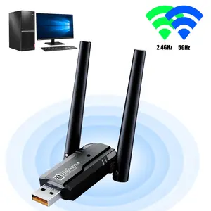 WiFi adapter for desktop computers, 2-in-1 USB wireless network adapter, Bluetooth 5.4 + AX900, 2.4G/5G dual-band WiFi 6, 5dBi dual enhanced antenna