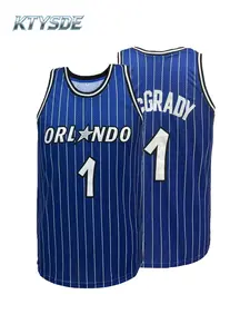 KTYSDE #1 McGrady Orlando City Pinstripe Basketball Jersey for Men Women, Embroidered Sleeveless Vintage Casual Sports Fan Shirt, Stylish Jersey