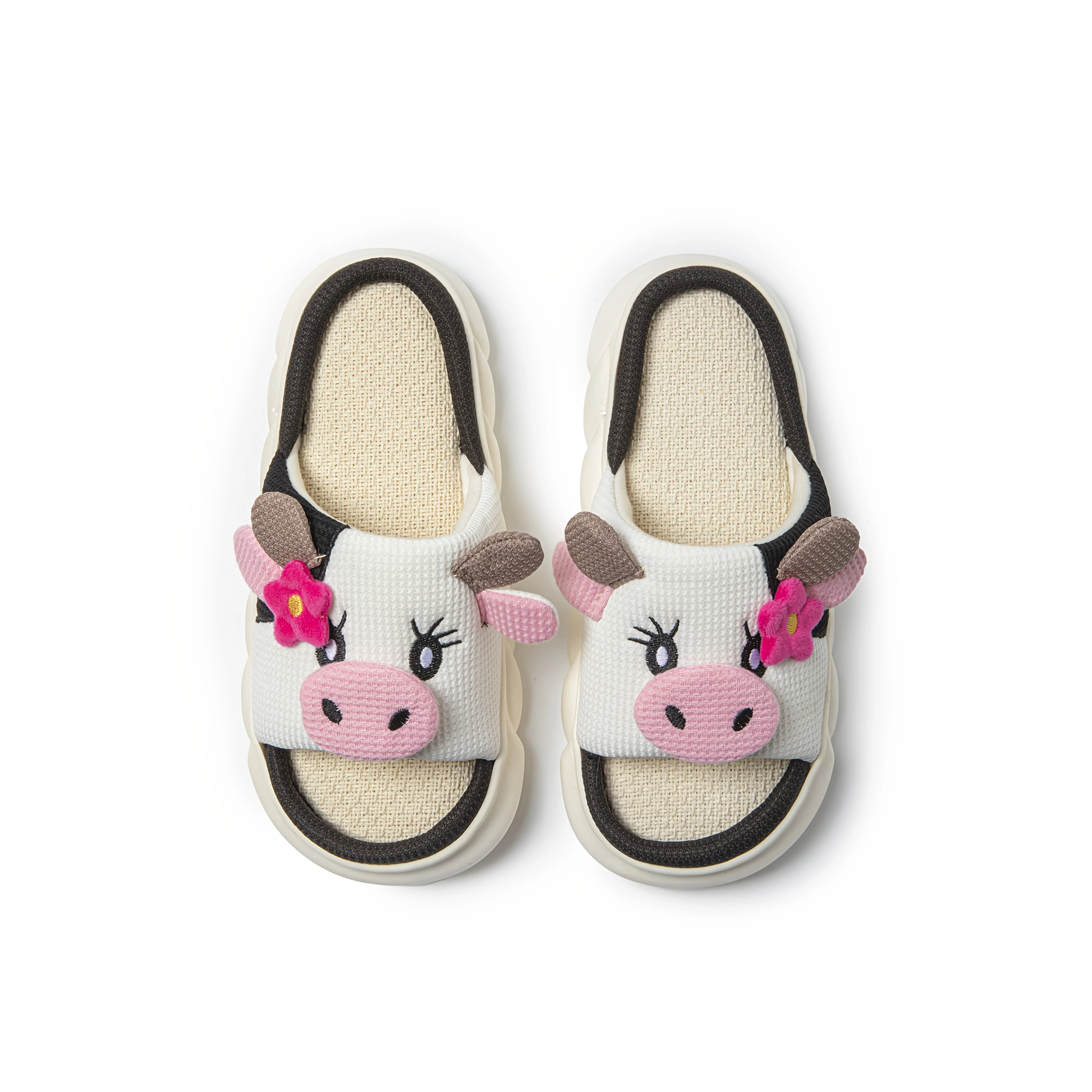 Cute Cow Slippers Comfort Fuzzy Milky Cow Slides Fuzzy Milky Cow Slide Indoor Cozy Cartoon Animal Slipper House Shoes for Women Men Purple Footwear Flipflop