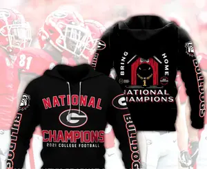Georgia football Black 3D Hoodie