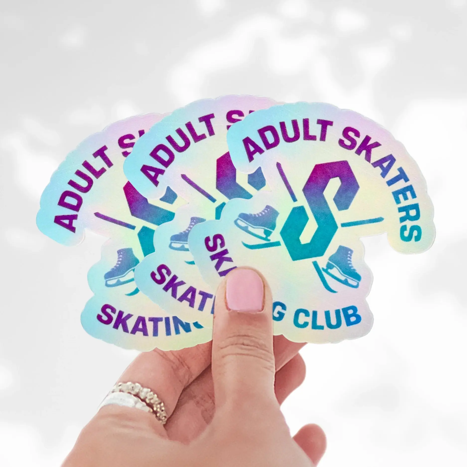 Adult Skaters Skating Club Holographic Sticker