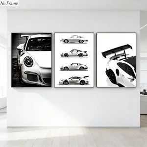Porsche Triple Panel Art Print, Classic 911 Evolution to Modern Gt3 Details, Theme, Perfect Car Enthusiast Gift, Home Decor Products