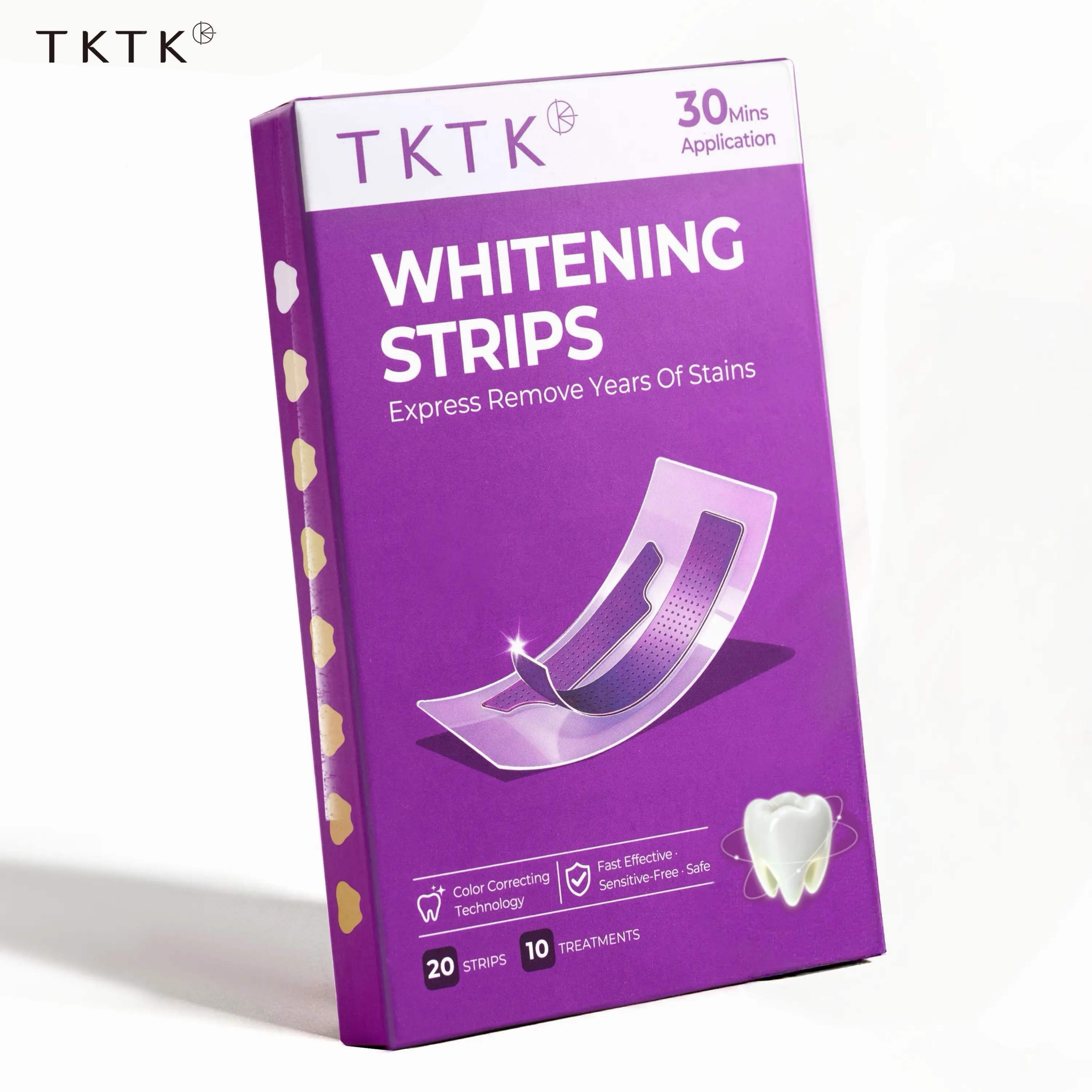TKTK Cosmetic Oral Radiant Whitening Strips - Peroxide-Free, Color Correcting Technology, Purple Daily Teeth Treatment, 10 Treatments (20 Strips)  #SummerFinds