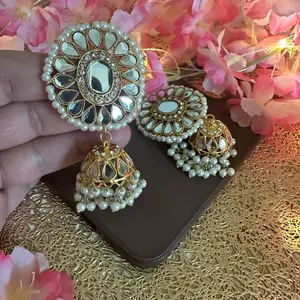 Kundan jhumka , Indian jhumka ,Pakistani jewelry, women jewelry, handmade jewelry, jhumka earrings , gift for bridal, birthday gift