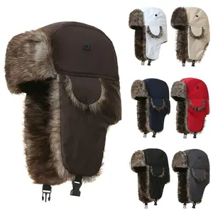Trapper Hat Warm Faux Fur Winter Hat with Ear Flaps Windproof Waterproof Snow Ski Hats for Men Women Cold Weather
