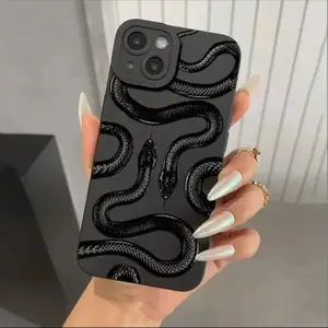Snake Graphic Print Non-slip Phone Case, Anti-fall Mobile Phone Case, Durable Phone Cover, Mobile Phone Protective Case for iPhone 14 13 12 11 XS XR X 7 8 Plus Pro Max Mini, Phone Cases Screen Protector Black Protection Transparent