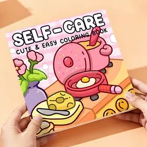 Cute Coloring Book for Self-Care, Healing Life Scenes, Single Page Print, 24 Pages, Easy to Color, Perfect for Relaxation and Creativity
