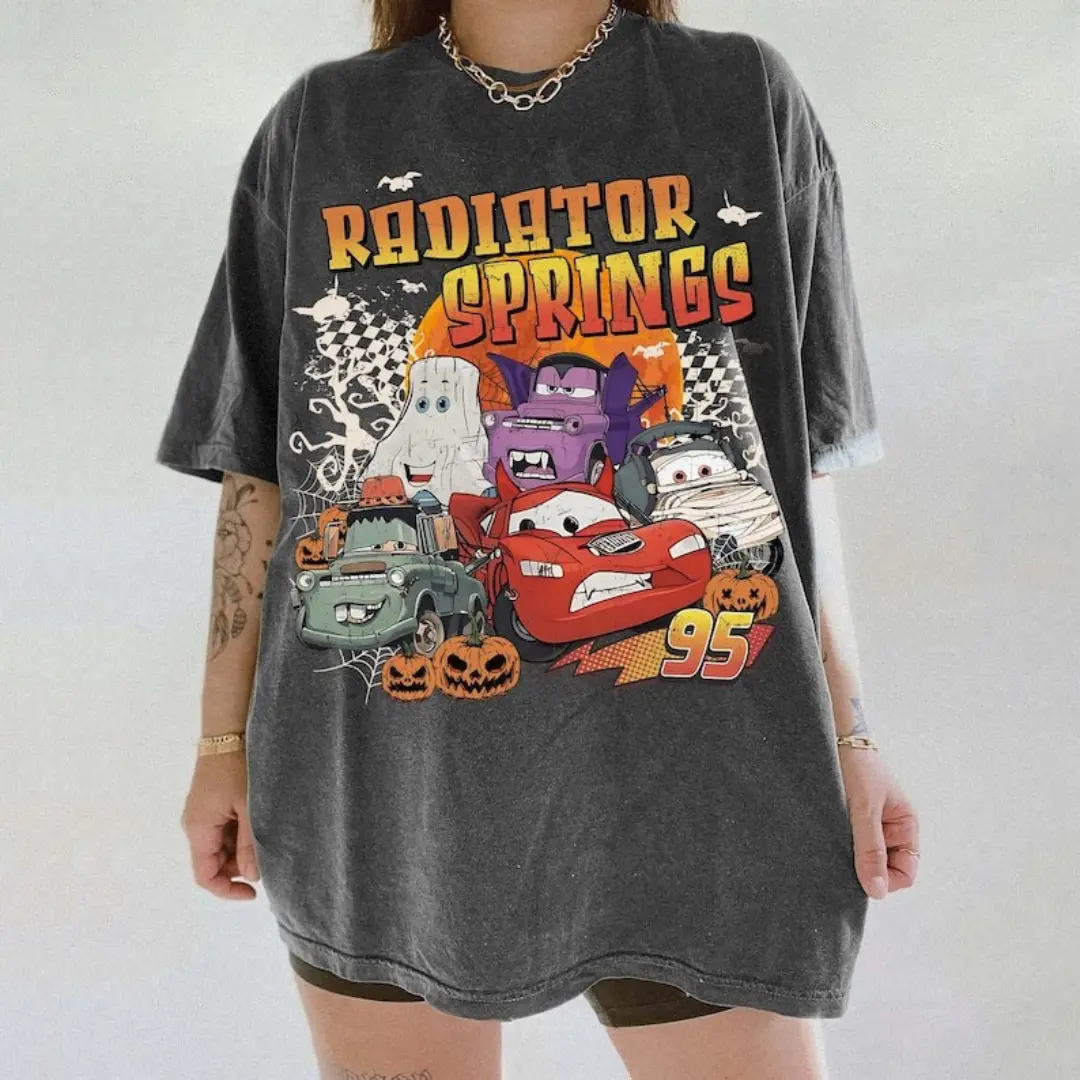 Radiator Springs Halloween Shirt, Cars Halloween Tee, Lightning Mater Spooky Shirt, Halloween Family Trip Tee