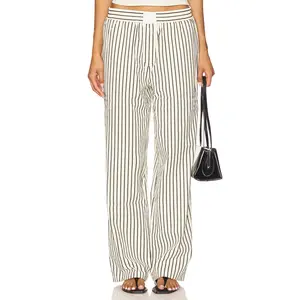 LIONESS Cobain Wide Leg in Cream Stripe