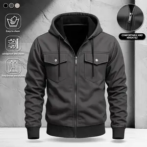 Men's Fashion Knit Cardigan Sweater - Windproof & Abrasion Resistant, Double Pocket Design with Metal Button Details + Smooth Zipper | Easy Care Fabric Suitable for Everyday / Outdoor / Streetwear | Stylish Loose Fit Spring/Summer Casual Jacket