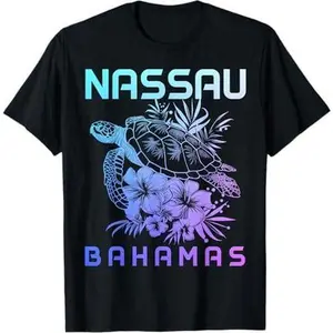 Nassau Bahamas Sea Turtle Scuba Diving Surfer Souvenir T-Shirt