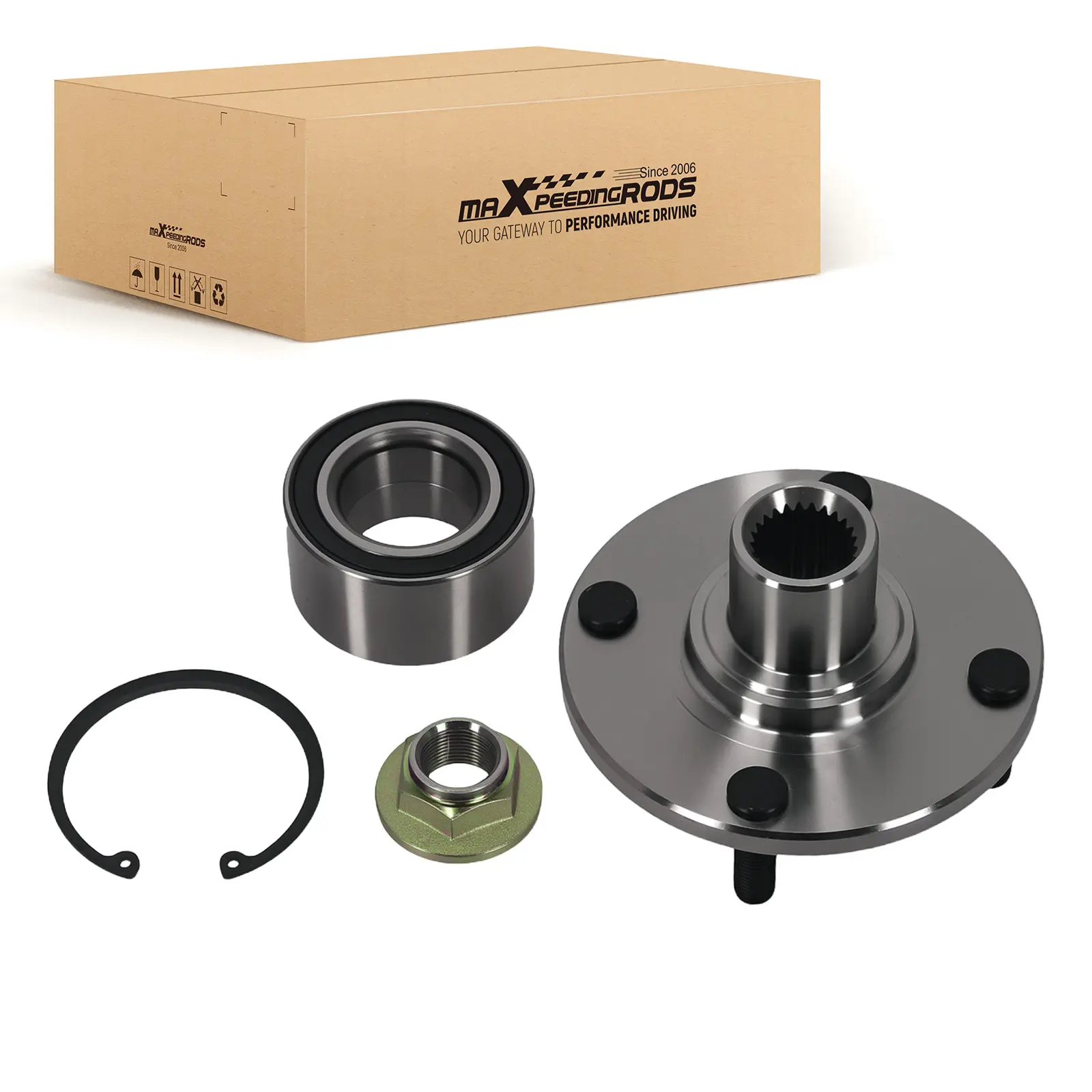 4 Bolt Front LH RH Wheel Hub compatible for Ford Focus All Models 2000-2011 WB18510 ABS