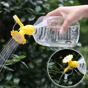 Cartoon Double-Headed Multifunctional Watering Device, Home Gardening Tool for Flowers & Vegetables, Plastic Nozzle, Fits Most Bottles
