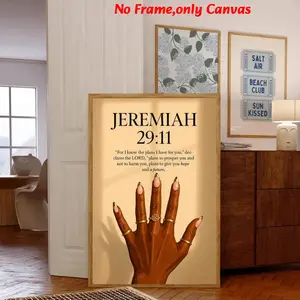 Wall Art, Vintage Poster, Christian Black Mural Print, Jesus Faith Bible Quote Poster, Black Woman Painting, Living Room Decor, Bedroom Decor Aesthetic, Apartment Decor, Housewarming Gift, Unframed, Artistic, Canvas Wall Art