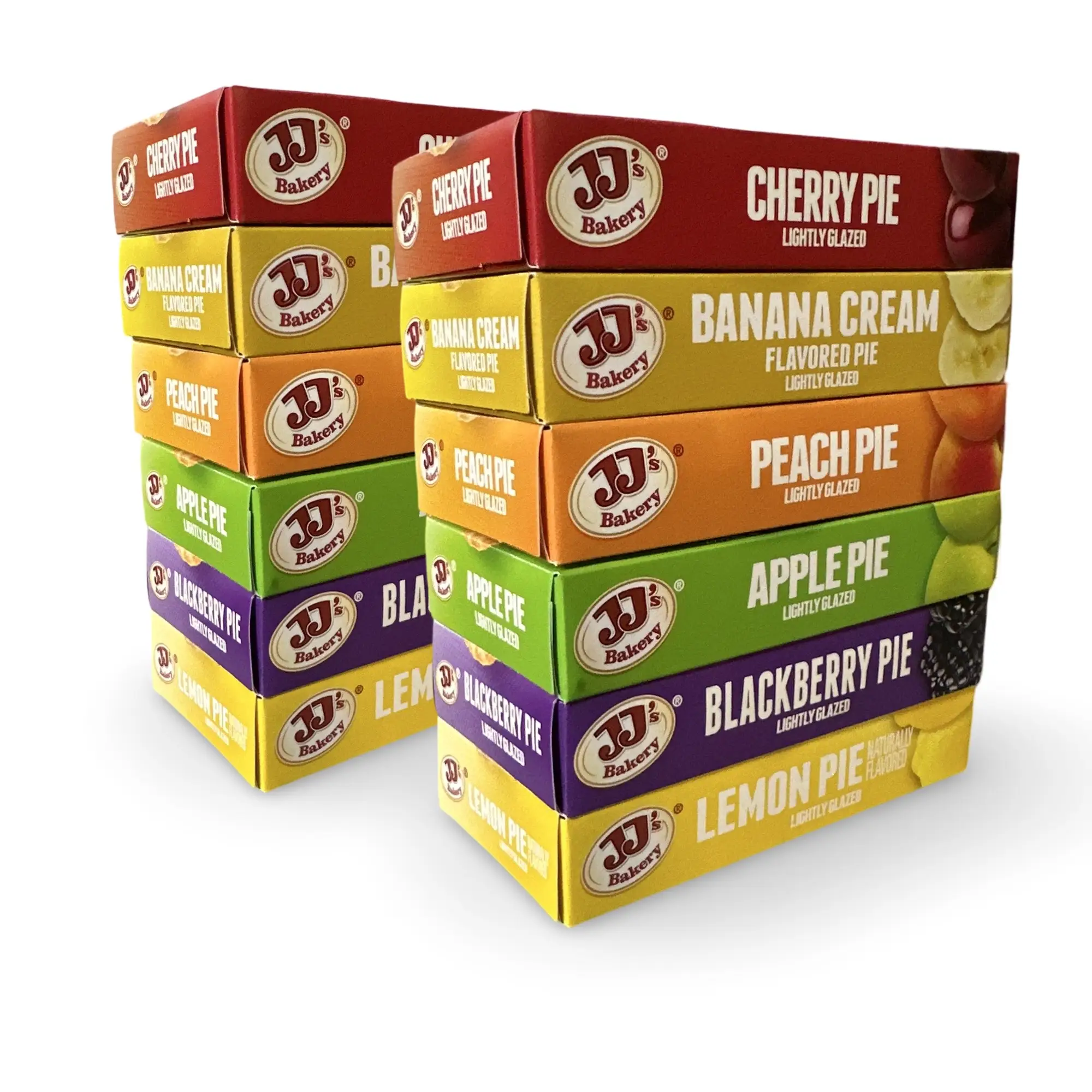 JJ's Bakery Glazed Pie Fruit Flavored Variety Pack 4 Ounce Individually Boxed | Pack of 12