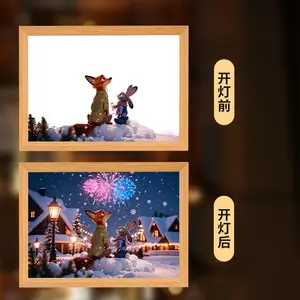 Magic Light Up Art Frame, Turn On To Reveal Hidden Image, Anime & Cityscape Decor Light, Perfect Gift