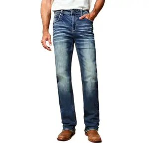 Western Blue Men's Straight Boot Cut Denim Jean