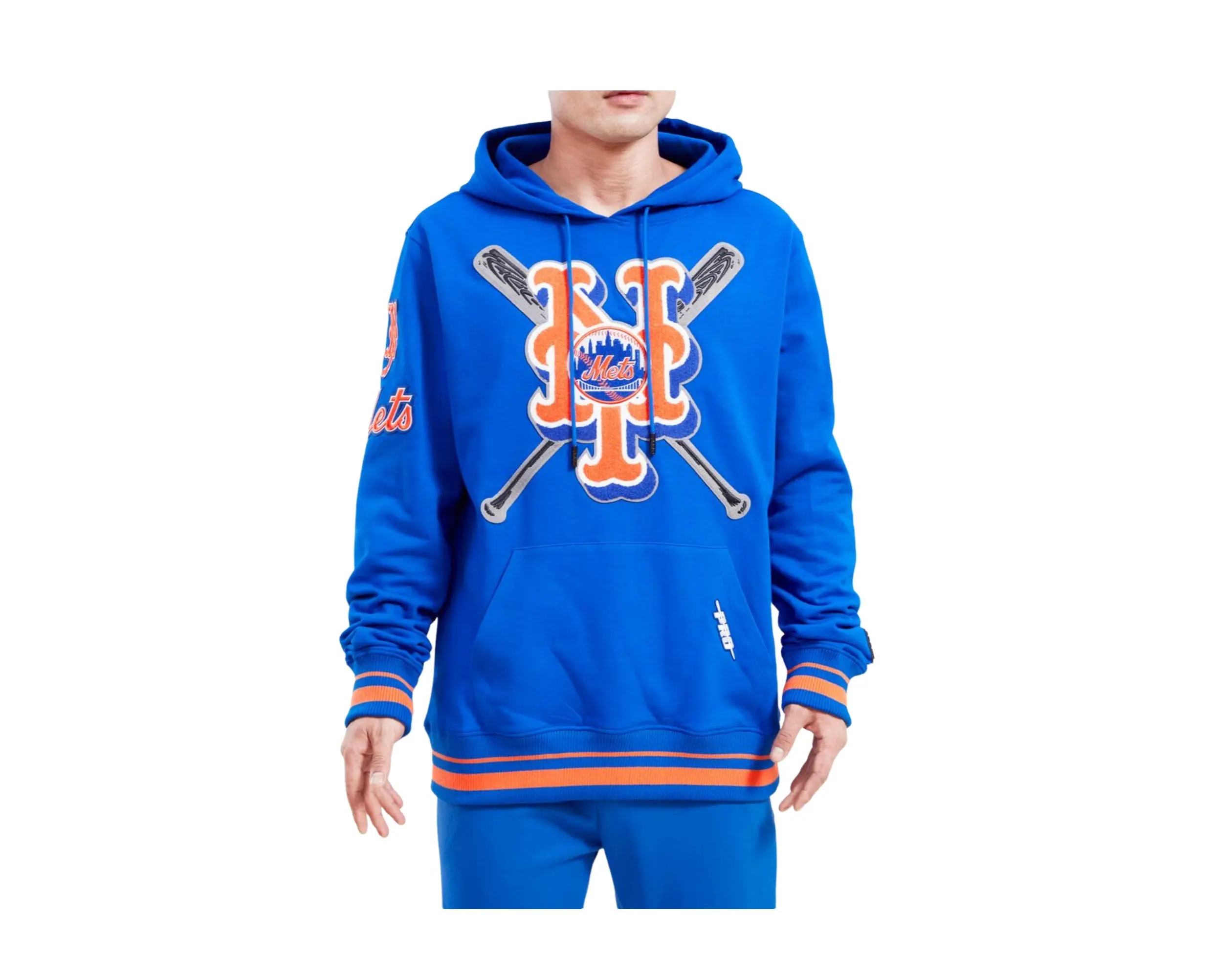Pro Standard MLB New York Mets Mash Up Logo Pullover Hoodie in Royal/Blue| Fleece