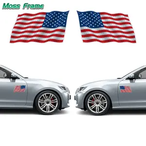USA (2 Pieces)Magnetic Reflective Car Decal — DIY Holiday Decorative Sticker & Door Decal