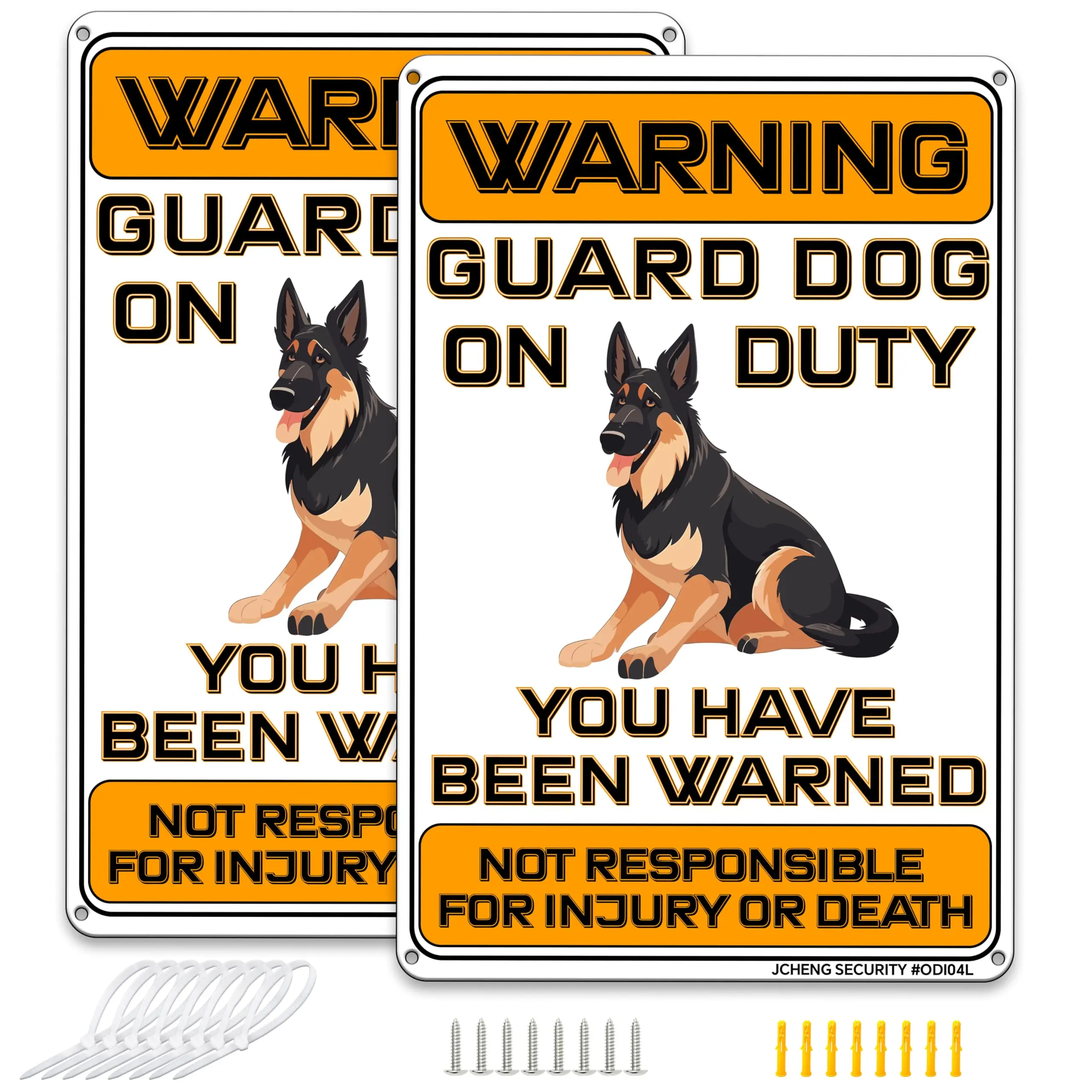 Beware of Dog Signs Do Not Enter Keep Out Aluminum Sign 12x8 Inch 2pack with Mounting Hardware for Home Farm Yard Garden Wall Decor Orange tin sign wall decor sign aluminum wall art warning sign yardsigns  house sign  metal wall art decor private property