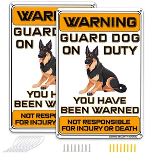 Beware of Dog Signs Do Not Enter Keep Out Aluminum Sign 12x8 Inch 2pack with Mounting Hardware for Home Farm Yard Garden Wall Decor Orange tin sign wall decor sign aluminum wall art warning sign yardsigns  house sign  metal wall art decor private property