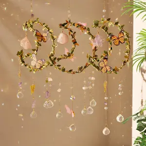 Artificial Crystal Sun Catcher, 1 Set Hanging Decor, Elegant Hanging Ornament for Home Decor, Party Decoration, Photography Prop, Car Hanging Decor, Hangable
