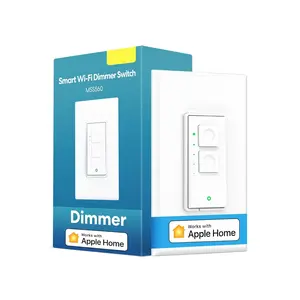 Smart Dimmer Switch Single Pole Supports Apple HomeKit, Alexa Google Assistant & SmartThings, 2.4GHz WiFi Light Switch for Dimmable LED, Neutral Wire Required, Remote Control Schedule, 1 Pack