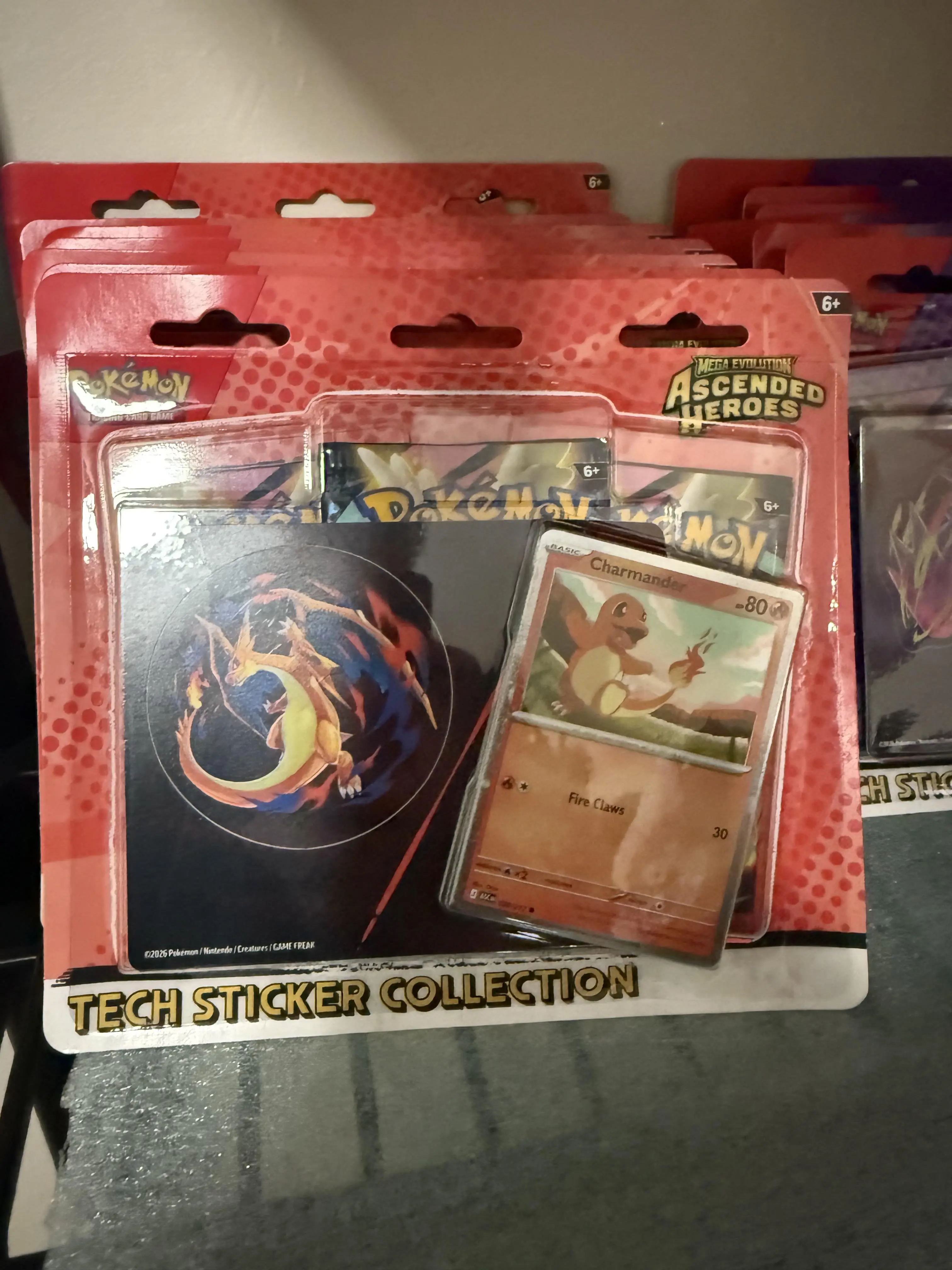 Ascended Heroes Pokemon 3-Pack Blister, Charmander Tech Sticker