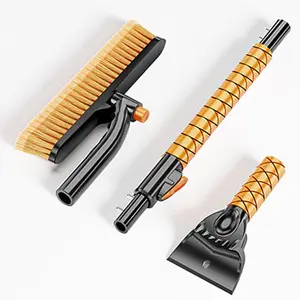 Car Snow Brush, 1 Set 180 °   Pivoting Brush Head Snow Scraper, Extendable Emergency Snow Shovel for Car, Snow Removal Tool for Car Windshield