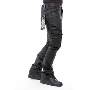 Vicious - STACKED WAXED Art Cargo DENIM - Black - VC423 ART
