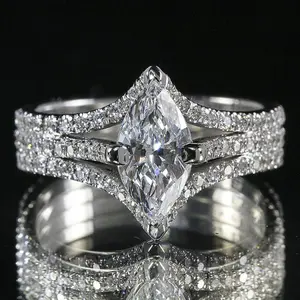 Marquise Cut 5A Grade Cubic Zirconia Double Band Ring Sparkling Engagement Proposal Anniversary Everyday Wear Gift for Her