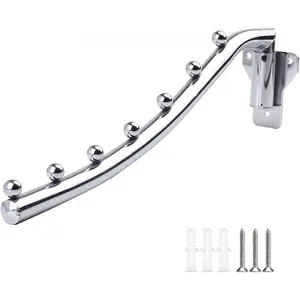 Foldable Clothes Hanger Wall Mounted Stainless Steel 180° Rotation Space Saver for Closet Organiser with 5 Hooks Easy Installation & Premium Quality