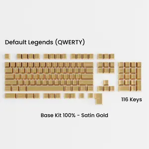 Satin Gold Full Metal Keycap Set Base Kit