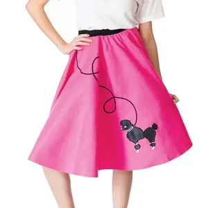 Hot Pink 1950s Hand made Adult Poodle Skirt Costume for Women, Hip Hop 50's Shop Womenswear Halloween Couple costumes kids costume