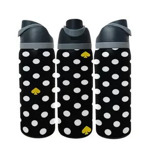 1pc 17oz/17.5oz/20oz/22oz/26oz/30oz/30.5oz/32oz/33oz/40oz kate spade new york Insulated Tumbler with Reusable, Black  Acrylic Travel Cup , Polka Dots，suitable for home, camping, and office use; ideal gifts for mothers, partners, and friends