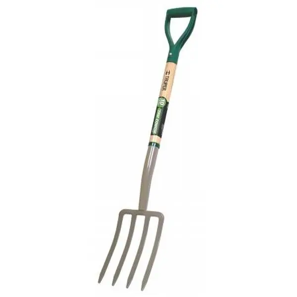 Truper Tools Gardening Spading Fork, 4-Tine D-Handle, 30 inch Garden Tool - 30293
