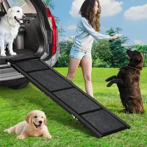 [HOT] Garvee 63"×20" Portable Aluminum Dog Car Ramp, Folding Pet Ramp for Large Dogs with Non-Slip Surface Portable Dog Car Ramp for SUV Car & Truck, Outdoor Dog Ramp Up to 250 LBS