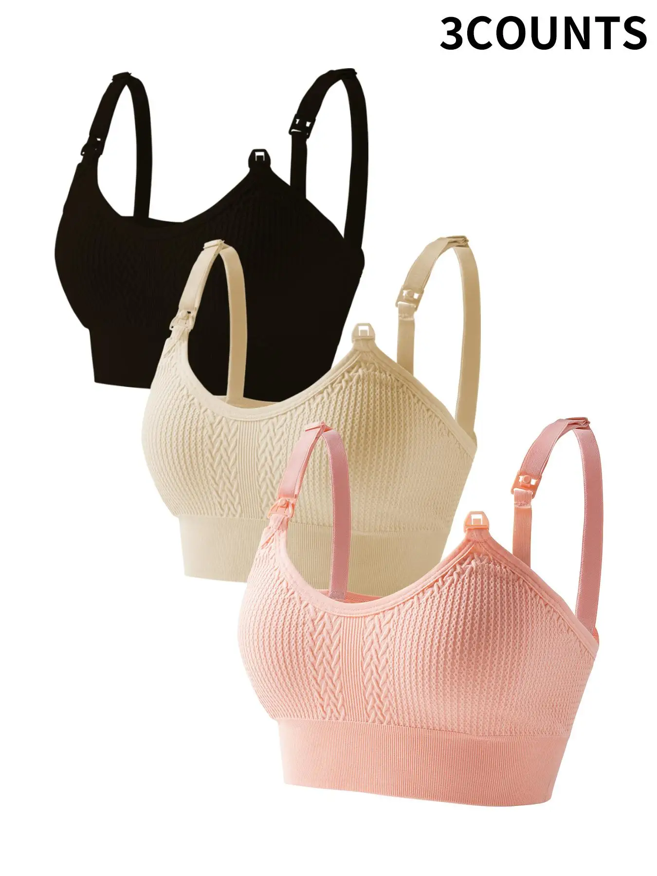 Maternity Solid Color Wireless Bra, Comfortable Breathable Seamless Nursing Bra, Maternity Underwear for Pregnancy & Postpartum