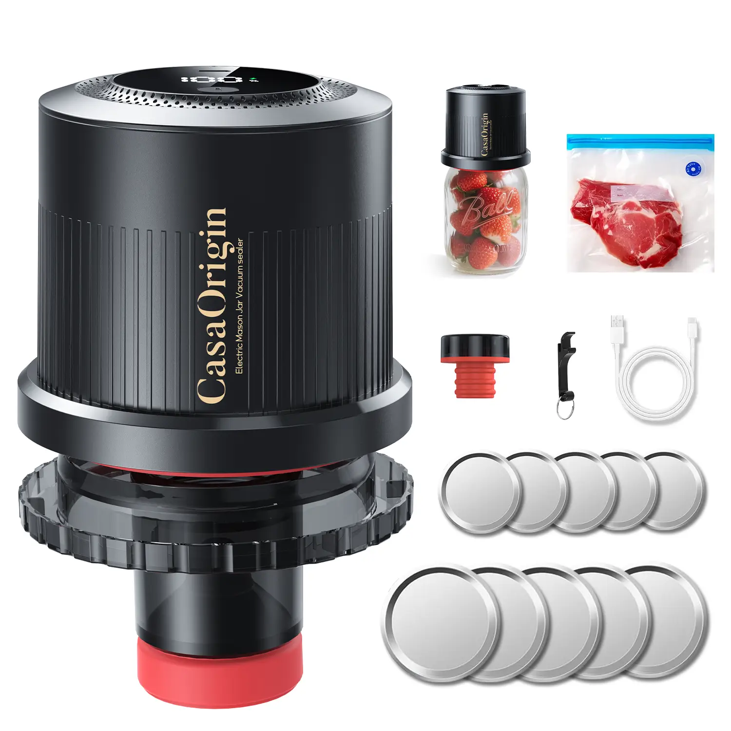 [Mothers Day] Mason Jar Vacuum Sealer for Food Storage - Electric Food Sealing Machine CasaOrigin