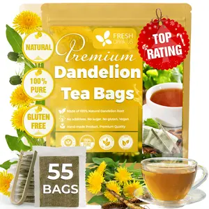 Premium Dandelion Root Tea Bags, 100% Natural & Pure from Dandelion Root, Eco-Conscious Tea Bags, Dandelion Tea, Dandelion Root Herbal Tea. Dandelion Root Tea. No Sugar, No Caffeine, No Gluten, Vegan