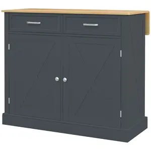 Dark Gray Mobile Kitchen Island on Wheels Foldable Countertop Space Saving Rubberwood Surface for Breakfast Nook Home Baker Holiday Baking Party