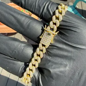 8mm VVS Moissanite Cuban Link Bracelet 8.5" | 18K Gold Plated 925 Sterling Silver | 38g | NEW