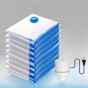Vacuum Compression Space Saving Storage Bags with Electric Pump for Clothes Packing Home Organizer Set