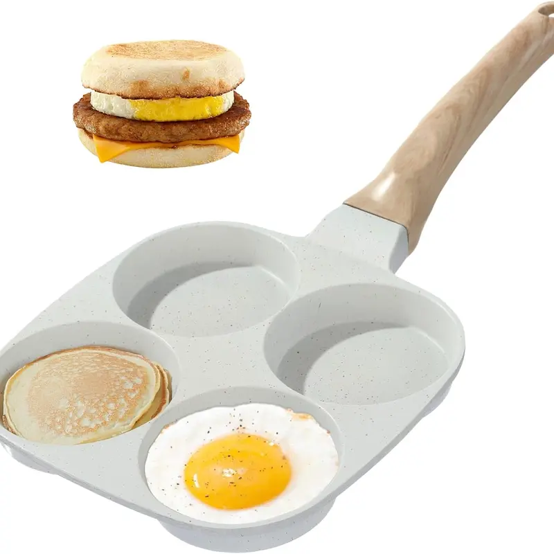 4-Cup Nonstick Granite Omelette Skillet Egg Pan Omelette Pan - Pancake Pan and Healthy Egg Cooker Suitable for Gas Stove & Induction Cookware