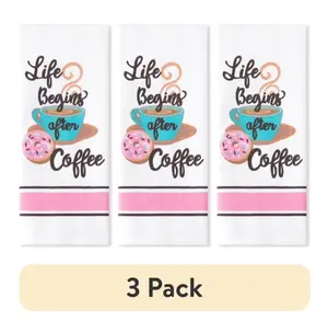 Cotton Kitchen Towel Set (3 Pack) - 15"W x 25"L, Coffee, 1 Piece for Effective Cleaning