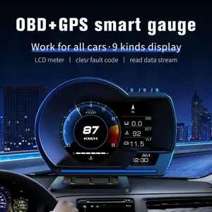 corvette cup holder 1pc Hikity 3" OBD2+GPS for Smart Speedometer, USB Powered Digital Car Head Up Display with Fuel Consumption, Voltage, and Fault Code, Universal Fit, No Battery Required